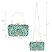 MAIRLOM Peacock Clutch Purses for Women, Crystal Clutches Evening Bags Gemstone Clutch Purse for Wedding Party(Square Peacock Green)
