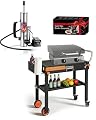 Heavy-Duty Blackstone Stand Compatible with Blackstone 17/22” Griddle, Foldable Outdoor BBQ Grill Cart, Portable Cold Smoke Generator, Hot & Cold Smoker Pellet Smoker Accessory, Ideal Gift for Dad Me
