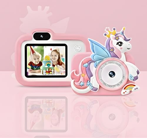Image of Digital Camera for Kids | Unicorn Design 1080p Video Recorder Photo Capture Camera | 2-Inch Screen & 32GB Capacity, Rechargeable, Preloaded Mini Games, Multicolor (Color As Per Stock)