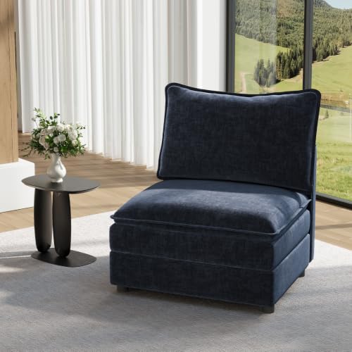Image of Vesgantti 40 inch Single Seat Sofa, Deep Seat Armchair Cloud Couch, Blue