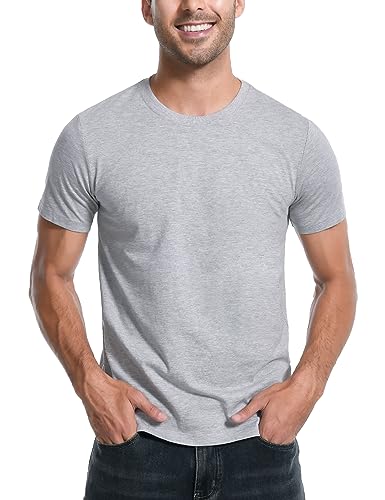 Pioneer Camp Mens Bamboo T Shirt Ultra Soft White Plain Tshirts Shirts for Men Cooling Crew Neck Casual Basic Tee Shirt