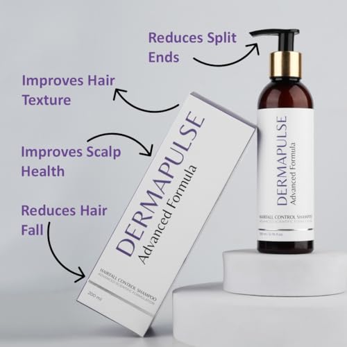 Image of Dermapulse Hairfall Control Shampoo, 200ml | with Fenugreek Extract | Zinc | Nigella Sativa