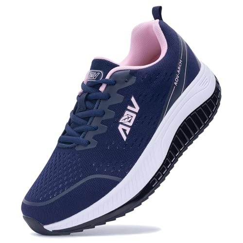 Image of MAFEKE Womens Wide Toe Box Walking Shoes Arch Support Orthotic Sneakers Wide Width Tennis Shoes for Plantar Fasciitis Bunions US 6.5-11