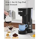 Single Serve Coffee Maker for K Cups&Ground Coffee with Milk Frother, 3 in 1 Small Single Cup Coffee Machine, 28oz Water Thank, 6 to 14 oz Brew Sizes - Image 3