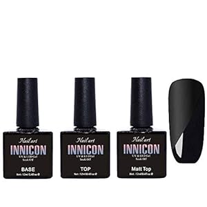 INNICON UV Gel Set de esmalte de u?as con base y capa superior 12ml, UV/LED Soak-Off Semi-Permanente Glamour Goddess…