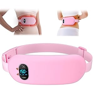 FSA HSA Eligible Portable Heating Pad for Cramps, Upgrade Cordless Electric Period Fast Heating Pad for Back Pain Relief Menstrual Belt 6 Heat 6 Massage Modes Gifts for Women Girls Her Girlfriend Pink