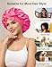 ZURLEFY Hot Pink Satin Bonnet for Sleeping Women, Fashion Silk Hair Bonnet with Tie for Womens Curly Hair Night Cap Sleeping Hat (68-08L)