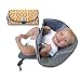 SnoofyBee Portable Clean Hands Changing Pad. 3-in-1 Diaper Clutch, Changing Station, and Diaper-Time Playmat with Redirection Barrier for use with Infants, Babies and Toddlers (Citrus)