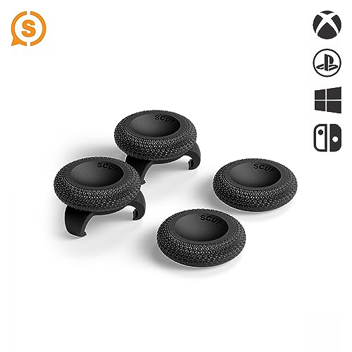 Image of SCUF Control Thumbstick Grips - 4 Pack with 2 Bases - Catalyst - Joystick Thumb Grips For Xbox One and Xbox Series X & S, PS4, PS5, Nintendo Switch Pro Controller - Black