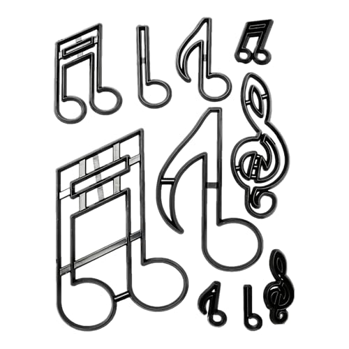 Tabanzhe 10PCS Music Notes Cookie Cutters-Musical Theme Fondant Biscuit Cutter for Cake Decorating DIY Baking Craft Pastry Fondant Clay Cutting Tool