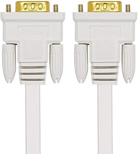 DTech Thin Flexible 6 Feet VGA to VGA Cable Male to Male 1080p High Resolution Short Computer Monitor Cord - White - 6ft - Image 5
