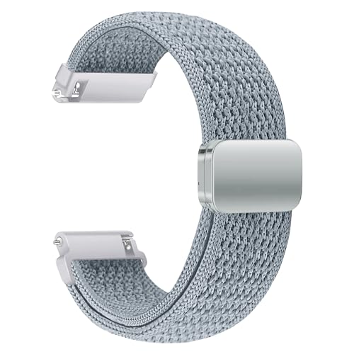 Image of ACM Watch Strap 20mm compatible with Compaq Q Watch Smartwatch | Woven Braided Magnetic Adjustable Luxury Belt Band