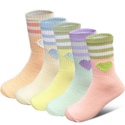 PYEUIFT Calcetines Deporte Niña, 6 Pares 35-38,Calcetines Deportivos, Calcetines Coloridos, Calcetines Sin Costuras, Für 8-12 Años Niños
