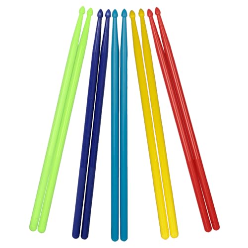 Baguettes de batterie nylon légères antidérapantes jazz exercices percussion 5 paires