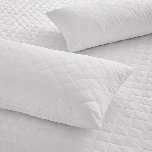 mFabrics Hollow-Fibre Filled Medium Firm Quilted Pillows Pack of 2 | Pack of 4 | Poly-Cotton | 50x75cm (2)