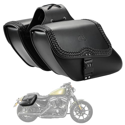 KEMIMOTO 28L Waterproof Studded Saddle Bags