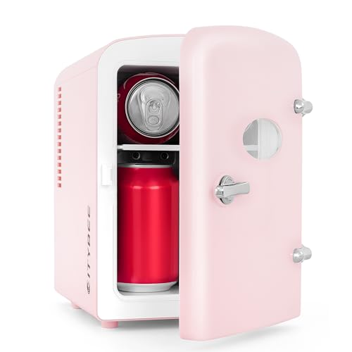 Citybee Nevera Pequeña Portatil 4L, Mini Nevera para Habitacion 12V/230V, Nevera Cosmeticos Skincare Silenciosa Frigorifico Pequeño para, Auto, Camping, Oficina (Rosa)