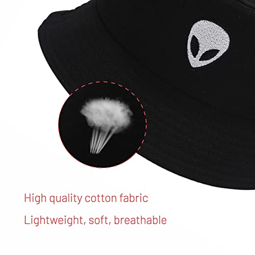 Image of Cotton Bucket Hat for Women Men Summer Travel Sun Beach Bucket Cap, Unisex Outdoor Fisherman Hat