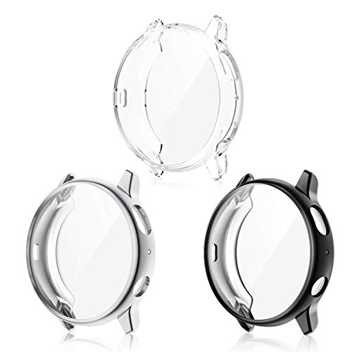 CAVN Protection Écran Compatible avec Samsung Galaxy Watch Active 2 44mm, (3 Pièces) Housse de Protection en TPU Souple Protecteur Case Cover pour Galaxy Watch Active 2 44mm