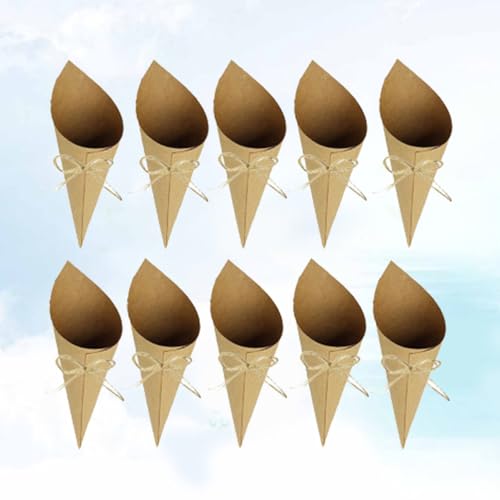COHEALI Confetti Tubes Elegant and Concise Design and Double-Sided Tape 50pcs Conical Shaped Kraft Paper with Rope Paper Containers to Hold Rose Petals or Confetti for Special Events - Image 9