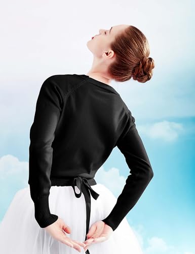 Daydance Women Wrap Dance Sweater Pink Soft Ballet Warm Up Jacket for Leotards2