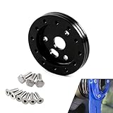 Cuymoap Car Steering Wheel Pad, 6 Hole to 3 Hole Conversion Spacer with Bolts, CNC Alloy Steering Wheel Hub Adapter, Quick Release Base Connector for Most Cars Trucks Go Karts (Black)