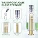 Nuanchu 20 Pcs 1ml Borosilicate Glass Syringes with Gold Metal Plunger, Leakproof Luer Connector, Without Needle Heat Resistant Accurate Measuring Tool for Thick Liquids, Glue, Ink, Pet