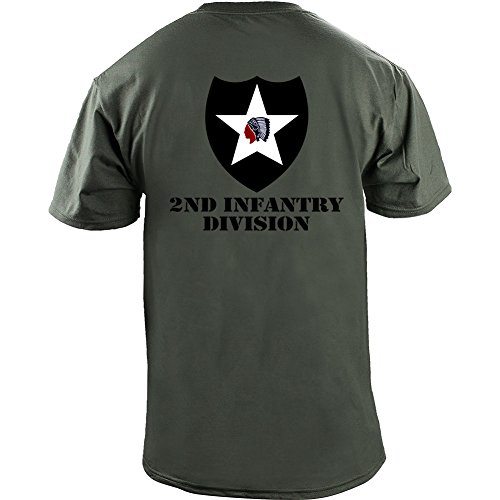 Army 2nd Infantry Division Full Color Veteran T-Shirt (XL, Green)