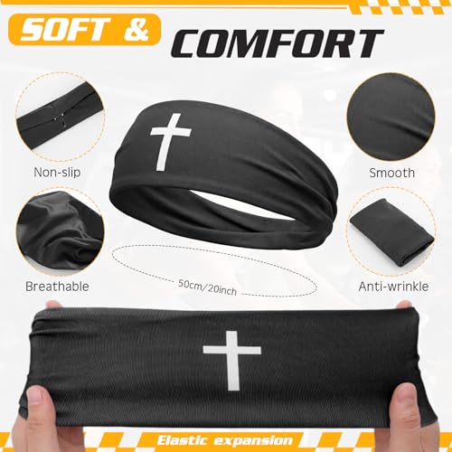 Image of 18 Pcs Sports Sweatbands for Men Women Camo Headbands Workout Non Slip Headbands Breathable Head Band Fitness Stretchy Unisex Hairband for Yoga Running Cycling Ball