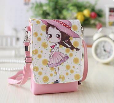 Teens Girls Kids Students Cute Cartoon Theme Mini Shoulder Bags Cross Body Bags Key Money Cell Phone Holder Case Purse Small Wallet Pouches Clutch Handbag