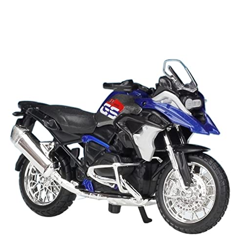 Modelo de motocicleta BMW R1200GS azul 1:18, adorno de metal fundido a presión