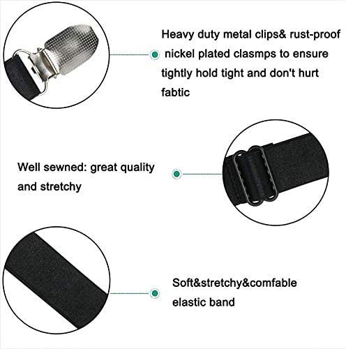 WILLWIN Elastic Stocking Clips Suspenders Garter Belt for Girdles Corset Straps Adjustable Leg Garter Girdles Fasteners Keep Your Lingerie Corset Snag on 8 Pcs Black2