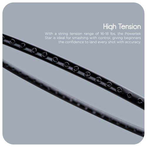 Hundred Powertek Star Set of 2 Strung Badminton Racket with Full Cover (Black) 4 414aGc3VfUL