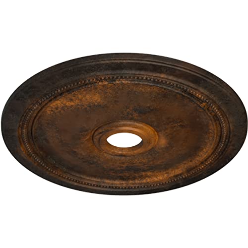 Image of Ekena Millwork CM24DIRUS Diane Ceiling Medallion, 24 inchOD x 3 5 /8 inchID x 1 1 /4 inchP (Fits Canopies up to 6 1 /4 inch), Hand-Painted Rust