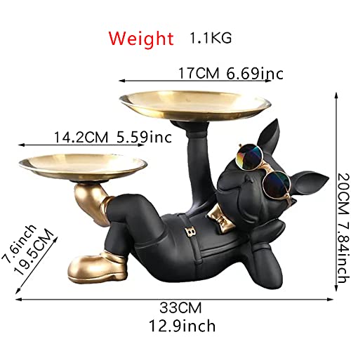 Resin Bulldog Desk Storage Statue Animal Sculpture Table Decoration Multifunction Office Home Decor Coin Piggy Bank Storage Tray … #TOP1