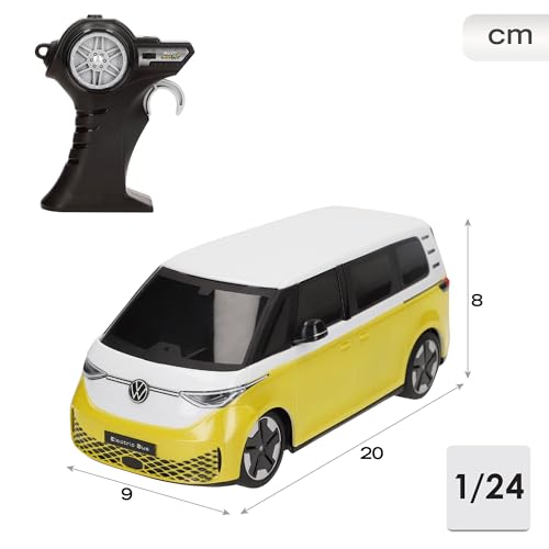 Maisto Tech R/C VW ID.Buzz, gelb-weiß - Detailgetreues Ferngesteuertes Auto ab 5 Jahre 1:24 RC Auto 2,4 GHz - ca. 9 km/h - Auto Ferngesteuert inkl. USB-Ladekabel (582343)