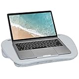 LapGear Mydesk Lap Desk with Device Ledge and Phone Holder - Cool Gray - Fits Up to 15.6 Inch Laptops - Style No. 44435