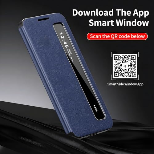 Image of Galaxy S25 Ultra Series Intelligent View Side Window Flip Case Compatible with Galaxy S25 Ultra Smart Window Display Case (Blue, Sumsung Galaxy S25 Ultra 5G)