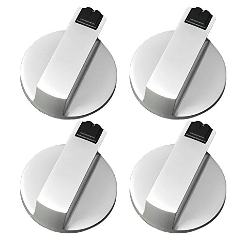Sgerste 4 Boutons de contrôle de remplacement universels en métal, commutateur rotatif. Accessoires pour cuisine, cuisinière, réchaud à gaz, four de cuisson, 6 mm.