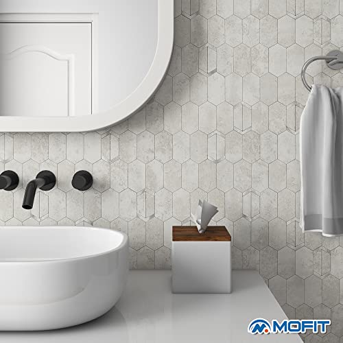 Mofit Peel And Stick Tile For Kitchen Backsplash Matte Finish,Peel And Stick Bathroom Marble 3D Wall Panels Honeycomb Tiles For Rvs Waterproof(10Sheets,Cement Grey) #TOP2