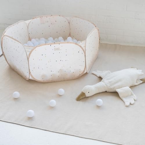 3 Sprouts – Bällebad für Babys und Kinder – Sicheres Bällebad für Babys ab 3 Jahren – Für den Innenbereich (Bälle Nicht im Lieferumfang enthalten) - Beige (Terrazzo beige)
