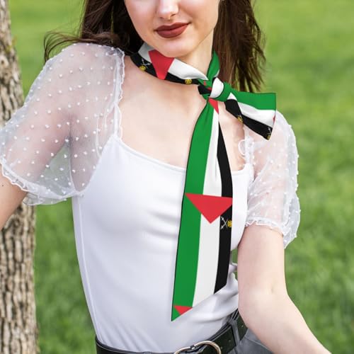 Palestine Flag Hairband Neckerchief Scarf - Stylish Decorative Accessories Narrow Beveled Scarves For Ladies U3