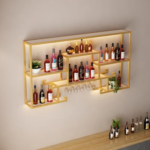 Casier à vin suspendu en métal flottant au design architectural moderne