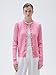 SUUKSESS Women Cable Knit Cashmere Sweaters Crew Neck Button Up Chunky Cardigan Long Sleeve Cropped Fall Fashion Outfits Jackets (Pink, XS)