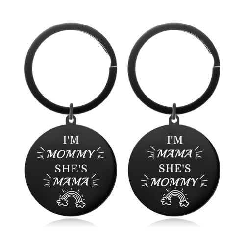 Lesbian Mothers Day Gifts for Mommy Mama Matching Gift for Women Couple Lgbt Lgbtq Anniversary Mothers Day Gift for Mother Mom Hers and Hers Gifts for Lesbian Moms Matching Couple Keychains 2 Pcs