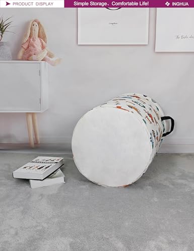 Image of Laundry Hamper Large Canvas Fabric Storage Basket Vehicles