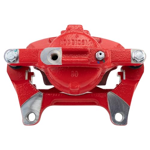 Image of TRQ Front Right Brake Caliper w /Bracket Performance Red Passenger Side