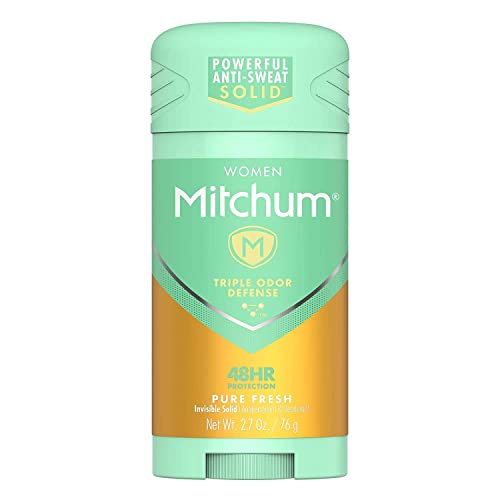 Mitchum Women Triple Odor Defense Invisible Solid 48HR Antiperspirant & Deodorant, Pure Fresh, 2.7 OZ - 3 Pack