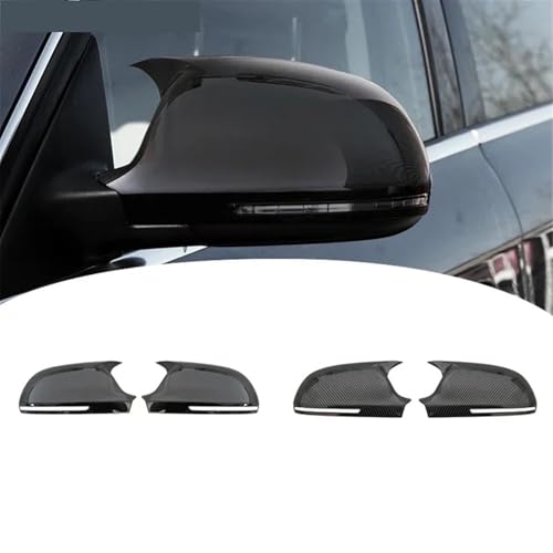 Car Wing Mirror Covers Cap For Audi A4 S4 A5 S5 B8 8K, A6 S6 4F C6, A8 S8 D3, Q3 SQ3 2012-2015, A3 8P Black Horn Side Rear View Mirror Cap Cover(Black)