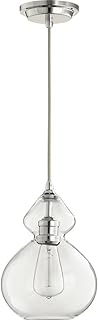 Quorum 8002-62 Transitional One Light Pendant in Polished Nickel Finish,